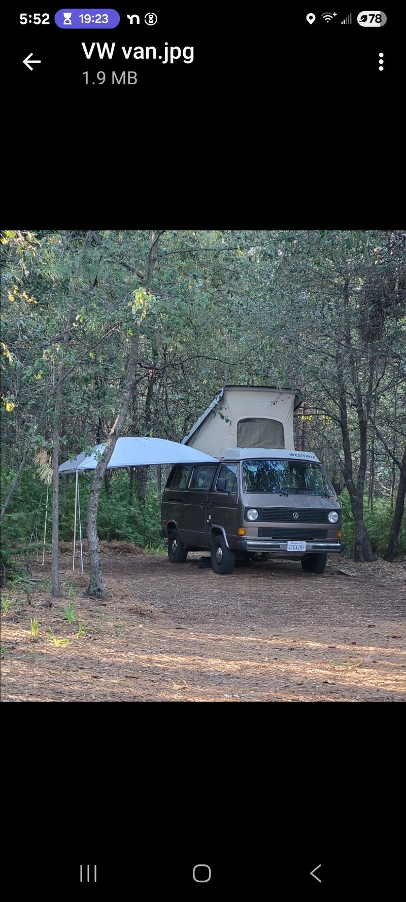 Picture 3/3 of a 1985 Volkswagon Vanagon Westfalia for sale in Volcano, California