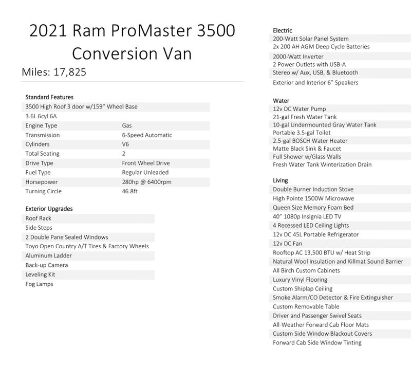 Picture 2/16 of a Professionally Converted 2021 ProMaster 3500 Low Mileage for sale in Arvada, Colorado