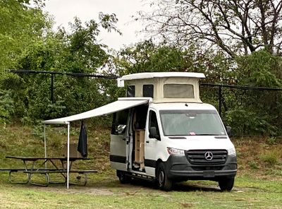 Photo of a Camper Van for sale: Mercedes Conversion Camper Van with Penthouse Pop top