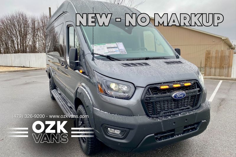 Picture 1/5 of a 2023 Carbonized Gray Ford Transit 350 Trail High-Roof EXT for sale in Fayetteville, Arkansas