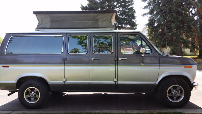 Picture 1/4 of a 1991 Ford E150 Camper Van with popup for sale in Bend, Oregon