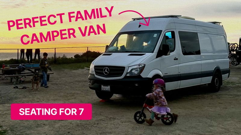 Picture 1/8 of a 7 SEATER! 2016 Mercedes Sprinter 170 Family Camper Van for sale in La Verne, California