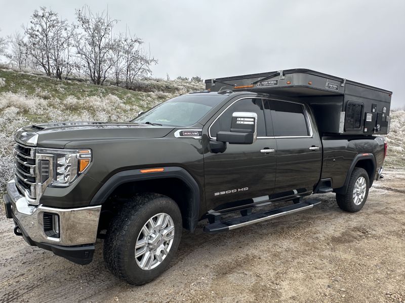 Picture 1/46 of a 2022 GMC Sierra SLT 3500 HD w/2019 Four Wheel Hawk Slide In for sale in Star, Idaho