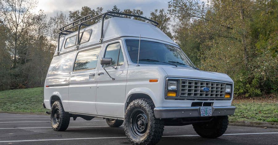 Camper Van For Sale 1989 Ford E350 High Top Diesel Van