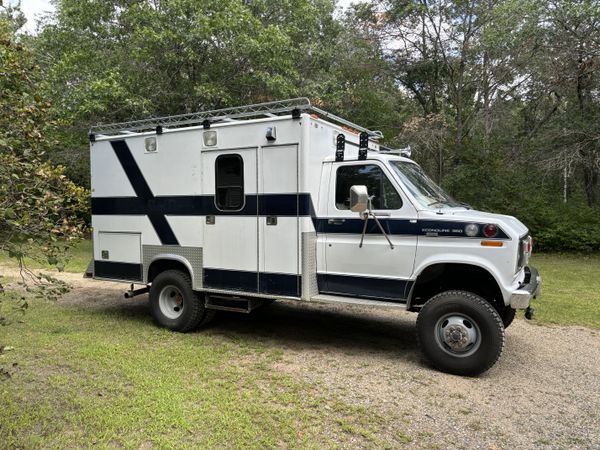 Ambulance Camper Conversion For Sale: 1989 4x4 Ford E-350 Diese