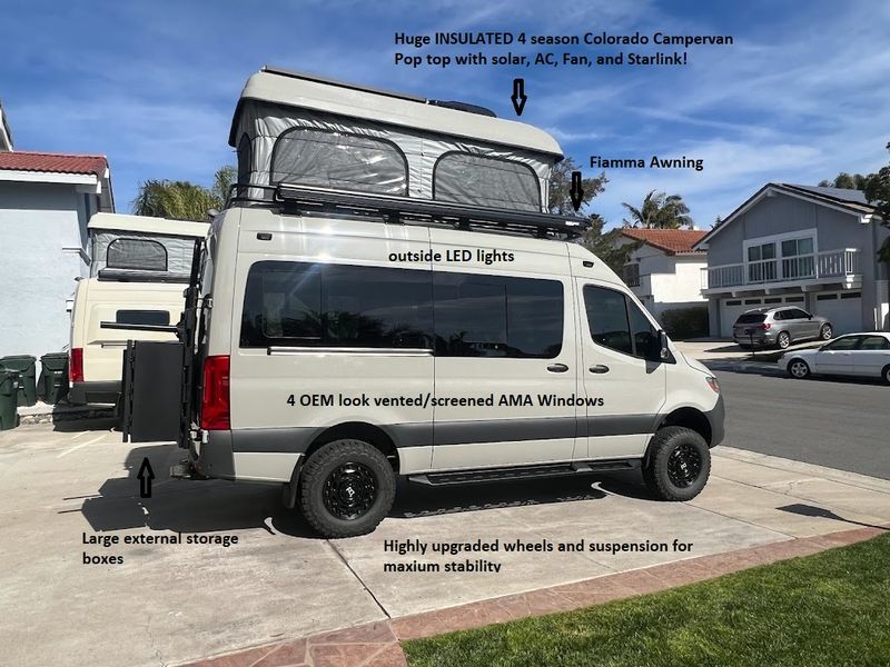 Picture 5/26 of a 2023 AWD Sprinter 144" HR  Pop Top Modular  w/ AC!  for sale in San Diego, California