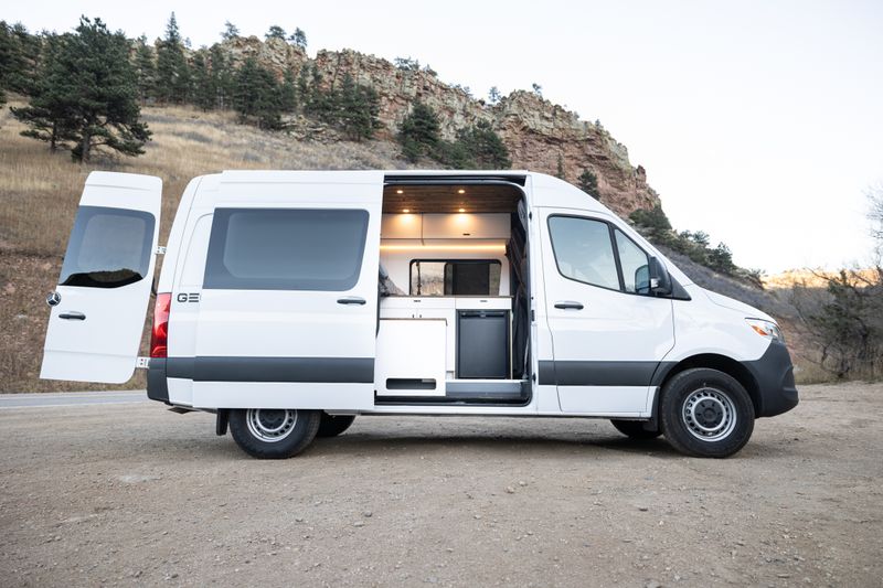 Picture 1/9 of a 2022 MB Sprinter; Off-Grid Power, Full Kitchen, and More for sale in Fort Lupton, Colorado