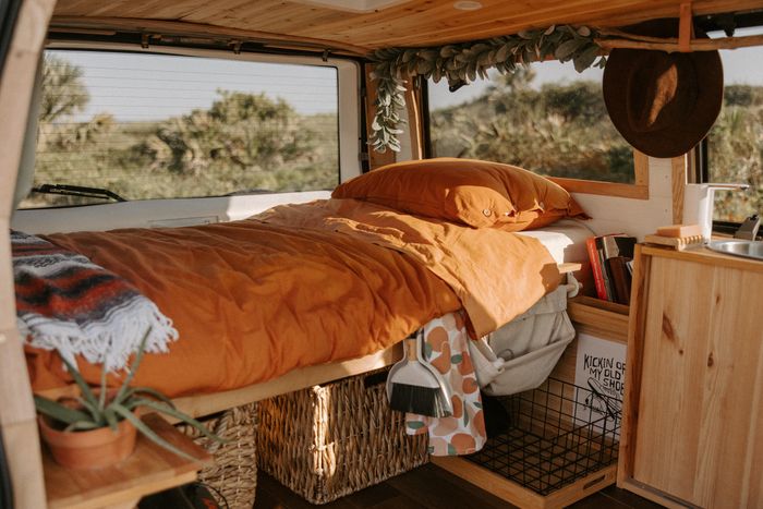 Photo of a bed in a 2002 Chevy Astro Campervan
