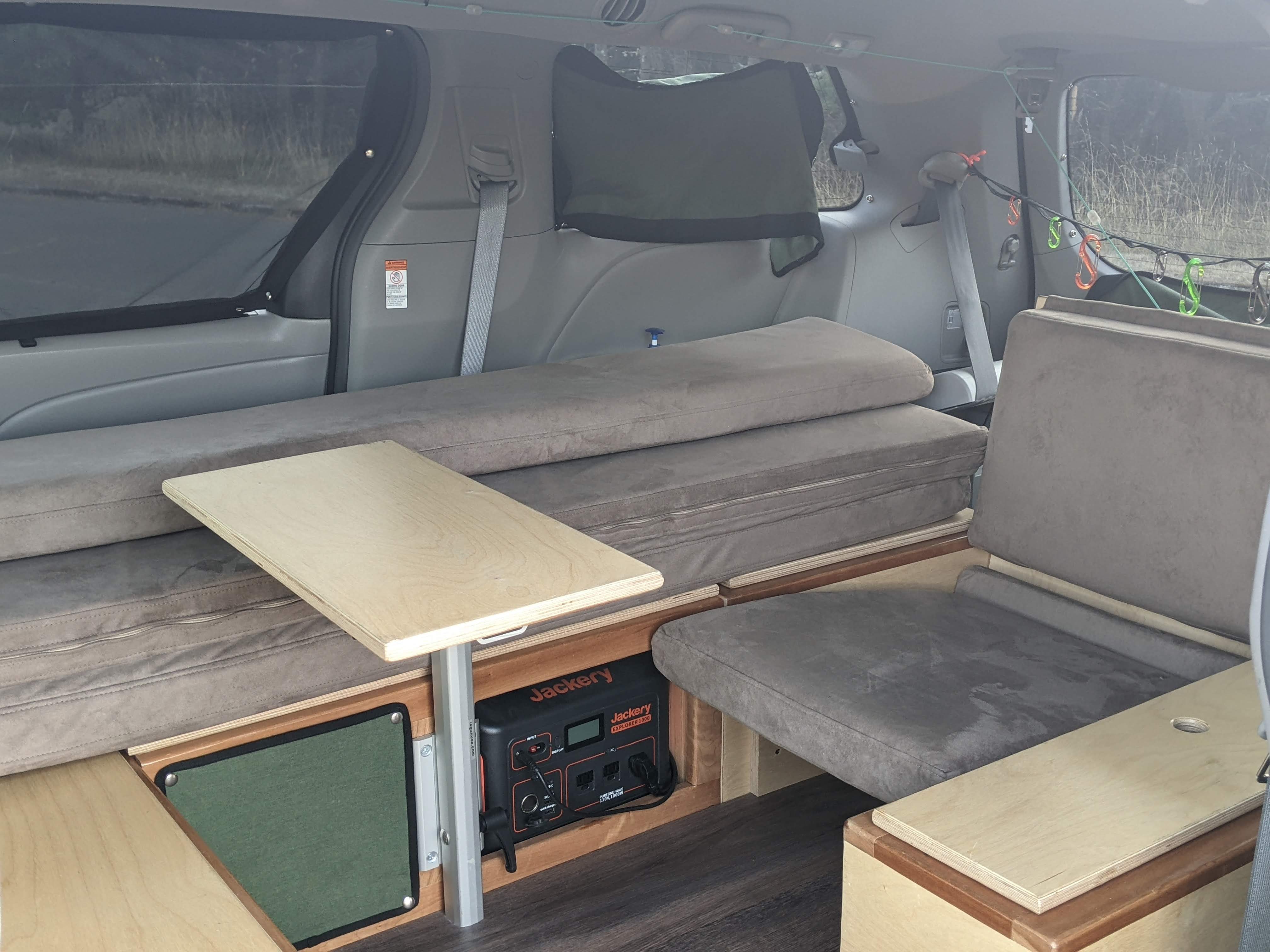 Photo showing the inside of a 2017 Toyota Sienna Campervan