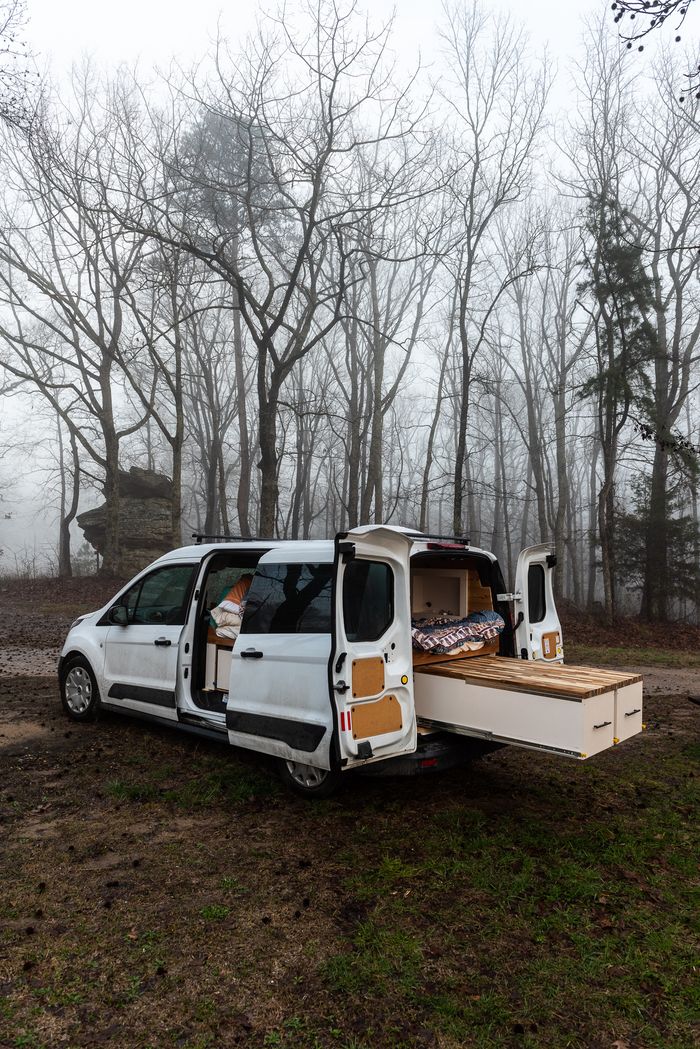 Photo of a rear kitchen in a 2018 Ford Transit Connect Campervan