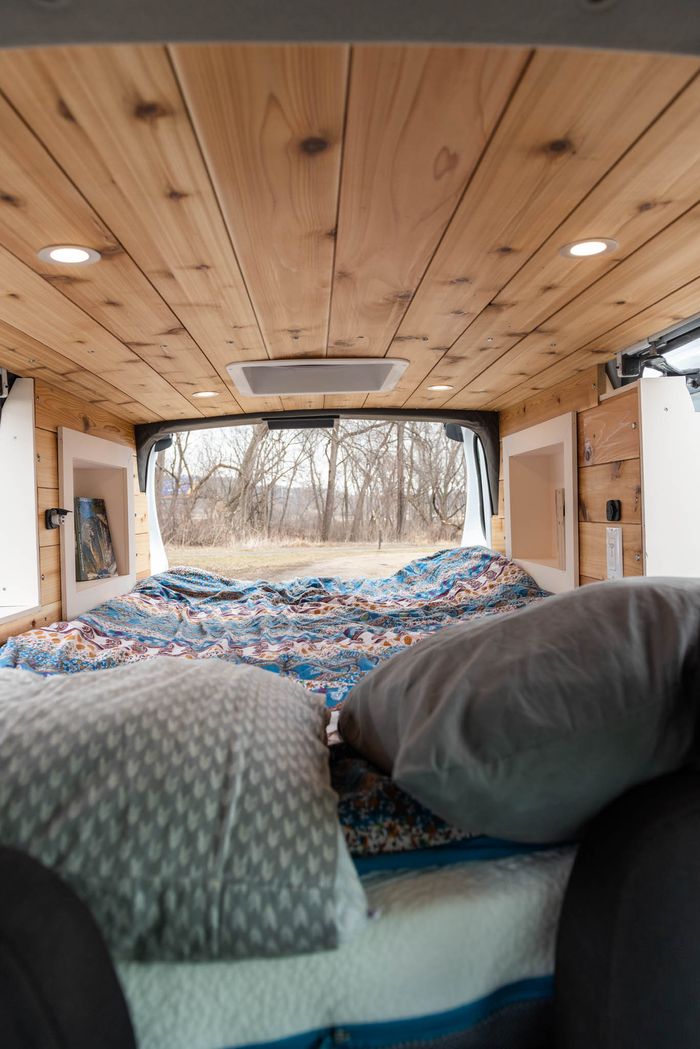 Photo of a bed in a 2018 Ford Transit Connect Campervan