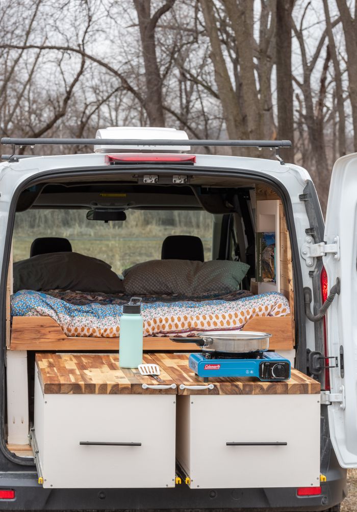 Photo of a rear kitchen in a 2018 Ford Transit Connect Campervan